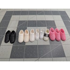 Barbie Skipper Doll Shoes Lot Sneakers Black White Pink